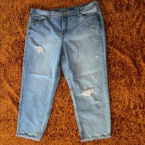 Seventh Women's Cropped Distressed Jeans - Blue